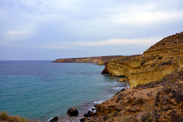 stretch of coast near bolnuevo mazarron murcia spain 