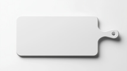 A rustic white wooden cutting board isolated on a white background, showcasing its natural grain, smooth surface, and sturdy build.
