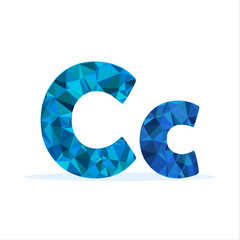 big and small letter C polygon concept