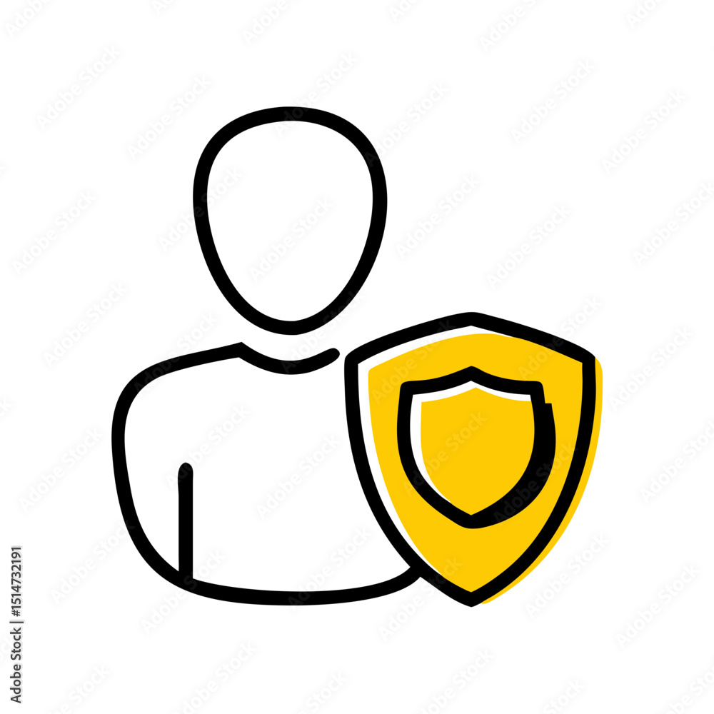 Wall mural user profile protection color icon on transparent background for web and graphic design