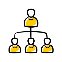 Team structure color icon on transparent background for web and graphic design