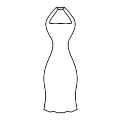 Outline mini dress party collection stock. Dresses silhouette vector