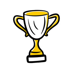 Trophy cup color icon on transparent background for web and graphic design