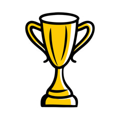 Trophy cup color icon on transparent background for web and graphic design
