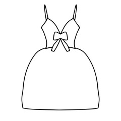 Outline mini dress party collection stock. Dresses silhouette vector