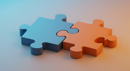 Two jigsaw pieces fitting together, symbolizing connection and problem solving.