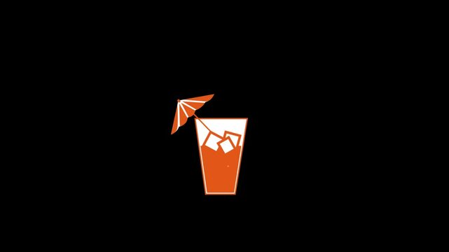 Animated Summer Cocktail Icon, Refreshing Drink Icon Animation for Web
