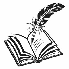 open book with feather
