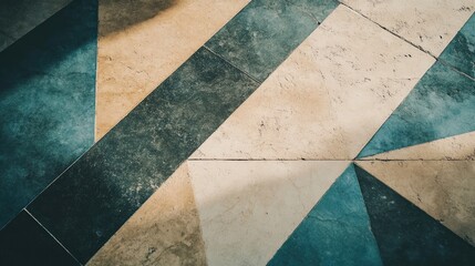 Obraz premium Intricate geometric pattern on a tiled floor.