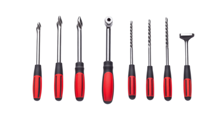 A set of screwdrivers in different sizes and shapes,Transparent background, PNG file