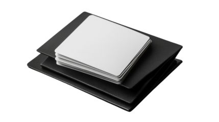 A sleek business card holder with several cards displayed, Transparent background, PNG file