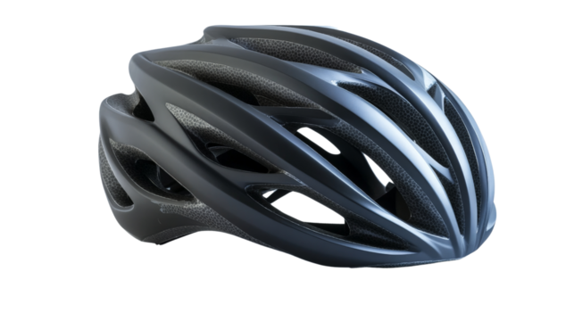 A sleek aerodynamic cycling helmet with air vents, Transparent background, PNG file