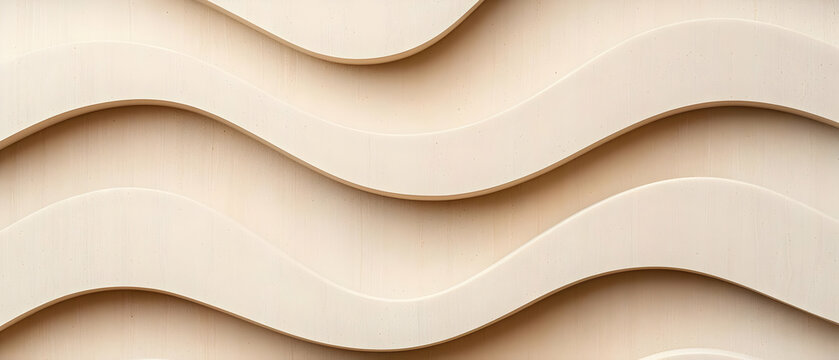 Creamy Beige Wave Pattern Background