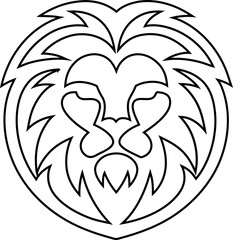 lion face outline vector icon , fierce and elegant design for different uses
