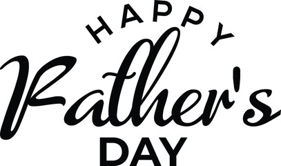 Stylish black and white happy fathers day typography design for celebration