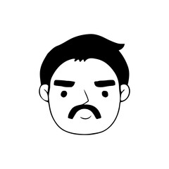 Man and woman head cartoon illustration character.Collection of portraits of happy men and women of different ages and races. Vector illustration in flat style