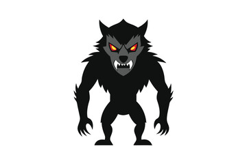 Werewolf Halloween Scary Werewolf on White Background
