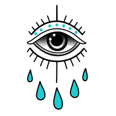 Evil eye tattoo design. illustration EPS10