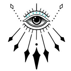 Evil eye tattoo design. illustration EPS10