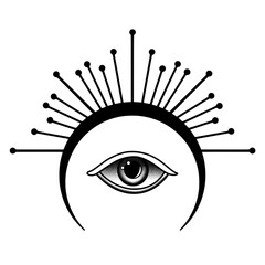 Evil eye tattoo design. illustration EPS10