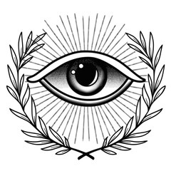 Evil eye tattoo design. illustration EPS10