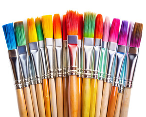 Fototapeta premium paintbrush set vibrant colored tips