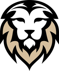 Lion head symbol in vector art, perfect for tattoos, logos or crest design.