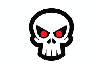 Skull Illustration for Halloween on White Background
