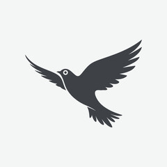 Fototapeta premium Download a sleek, stylized dark gray bird silhouette – perfect for logos, tattoos, wall art, and design projects. Clean, modern, and minimalist vector graphic.