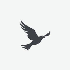 Download a sleek, stylized dark gray bird silhouette – perfect for logos, tattoos, wall art, and design projects. Clean, modern, and minimalist vector graphic.