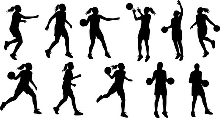 woman basketball silhouette design

