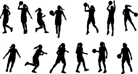 Naklejka premium woman basketball silhouette design 