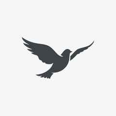 Download a sleek, stylized dark gray bird silhouette – perfect for logos, tattoos, wall art, and design projects. Clean, modern, and minimalist vector graphic.