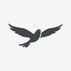 Download a sleek, stylized dark gray bird silhouette – perfect for logos, tattoos, wall art, and design projects. Clean, modern, and minimalist vector graphic.
