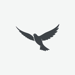 Download a sleek, stylized dark gray bird silhouette – perfect for logos, tattoos, wall art, and design projects. Clean, modern, and minimalist vector graphic.
