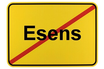 Obraz premium Illustration eines Ortsschildes der Samtgemeinde Esens in Niedersachsen
