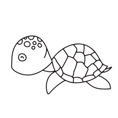 Handrawing underwater habit isolated on white background. Big set with cute sea animals, shells, corals, seaweed. Kawaii sea life character elements. Cartoon coloringbook or coloring page.