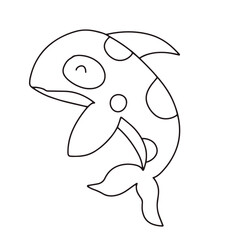 Handrawing underwater habit isolated on white background. Big set with cute sea animals, shells, corals, seaweed. Kawaii sea life character elements. Cartoon coloringbook or coloring page.