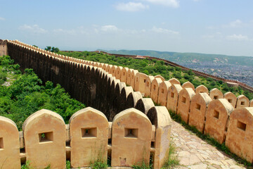Walls of Nahargarh Fort, Jaipur. Rajasthan, India