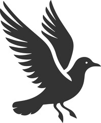 Fototapeta premium Vector drawing silhouette of a seagull bird artwork black