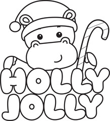 Outline of Cute hippo icon. Lineart of Funny baby hippo animal series stock illustration. life of fluffy hippo designs.