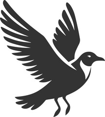 Obraz premium Vector drawing silhouette of a seagull bird artwork black