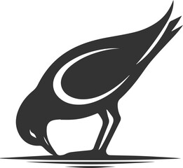 Vector drawing silhouette of a seagull bird artwork black