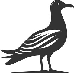 Vector drawing silhouette of a seagull bird artwork black