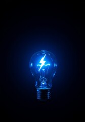 3D Energy Lightbulb Lightning Bolt Power Innovation Glow in Dark