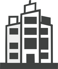 icon building monochrome vect...