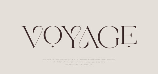 Minimal Modern and Luxury Font. Elegant font alphabet logo. Typography Beauty fashion luxury classic letters serif fonts decorative wedding vintage retro logos. vector illustration
