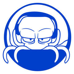 DJ Octopus Mixer Club Music Party Celebrate Fun Isolated Vector Graphic Design Illustration
