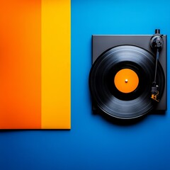 Obraz premium Creative and Vibrant Album Cover. Bold Colors and Elegant Music Design. Vibe for the Vinyl Lovers