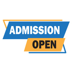 Admission open iconic label vector art